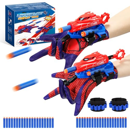 Braxel 2PCS Toys for 3-5 Year Old Boys, Web Shooter Set Boy 3 4 5 Year Old Boys Gifts Costume for Kids Educational Launcher Toys Birthday Gift