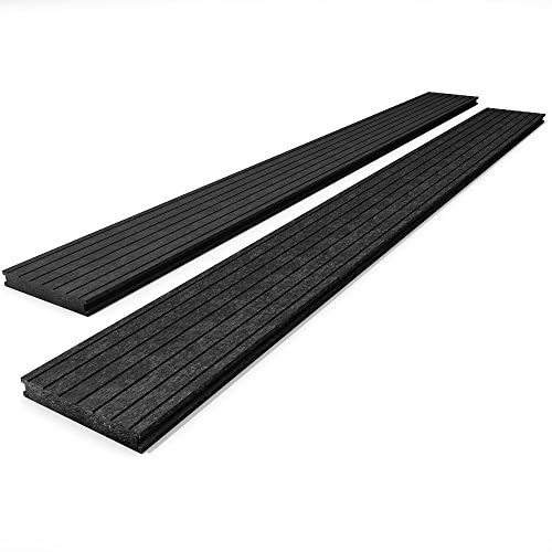 Lames de terrasse | 200 x 19,5 x 2,8 cm | Anthracite | 1 pièce | En plastique recyclé hanit® | Revêtement de sol imputrescible et résistant aux intempéries pour terrasse et balcon