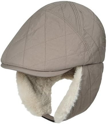 CLAPE Casquette Plate avec Cache Oreilles Casquette Hiver Femme Chaud | Coupe-vent,Oreillettes Rabattables,Taille Fixe,Doublure Chaude,Chapka pour Ski,Snowboard,Voyage,Urbain
