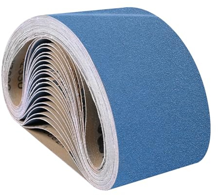 UMXIUO 8 Pièces Bande Abrasive 100 x 610 mm Grain 40/60/80/120 | Corindon Zirconium Bande Abrasive pour Ponceuse à Bande pour Métal Bois, Haute Performance