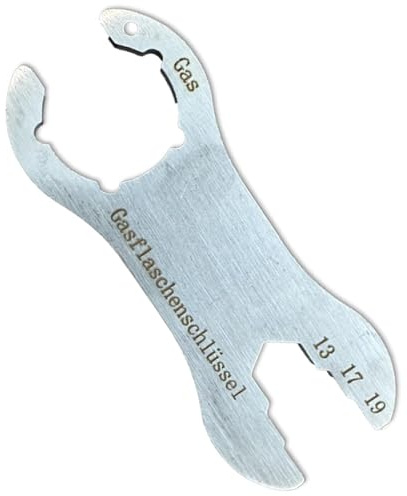 Exbrith Stainless Steel Gas Cylinder Wrench, Multifunctional Gas Bottle Wrench, Portable Gas Conditioning Tool, Gas Bottle Wrench, for Barbecue and Camping Use