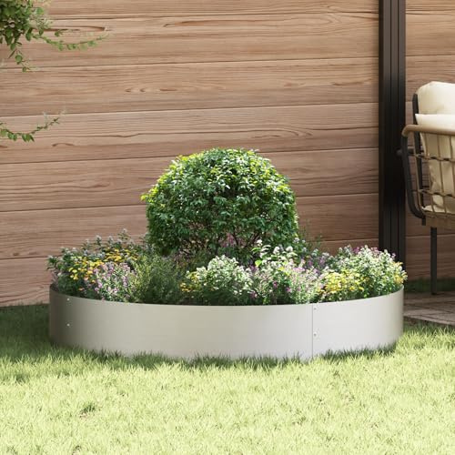 SKTQYQO Pflanztopf aus Edelstahl, groß, langlebig, 4 Stück, Farbe Silber, runde Form, Durchmesser 120 cm, gebürstete Oberfläche, ideal für Innen- und Außenbereiche, Balkon