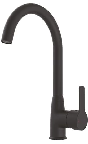 ONDÉE - Küchenarmatur Ariane - schwenkbarer Auslauf - Körper aus Messing - ergonomischer Griff aus Metall - Keramik-Kartusche Ø 35 mm - Schwarz - Industrie-Design - mattschwarze Oberfläche