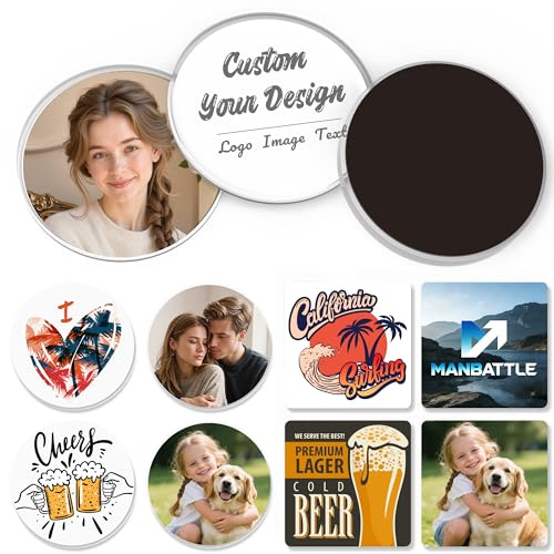 10 individuelle Kühlschrankmagnete, personalisierte Magnete für Kühlschrank | Personalisierte Acryl-Fotomagnete mit Logo/Text/QR-Code, personalisierter Kühlschrankmagnet für Gastgeschenke, Heimdekoration