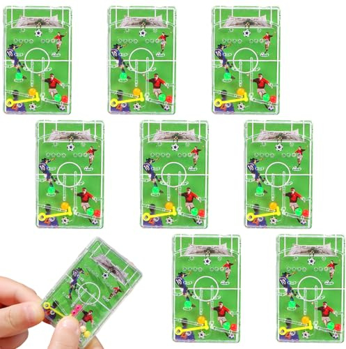 BLPRKOT 8 Pezzi regali di calcio, mini flipper calcio, gioco di pazienza per bambini, gadget compleanno bambini, mix di giochi di calcio (7,6 x 5 cm)