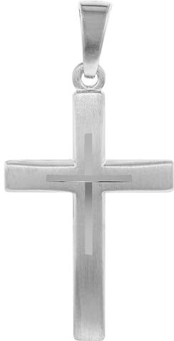 trendor Kreuz-Anhänger für Damen und Jugendliche 925 Silber 21 x 14 mm | wunderschönes Schmuckstück für Damen, elegante Geschenkidee