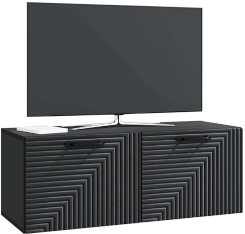 vidaXL Wandmontierter TV-Schrank Schwarz 78,5 x 31 x 30 cm, Wohnzimmer, moderner rechteckiger Stauraum, wandmontierte Medienkonsole, platzsparendes Möbel für Dein Zuhause