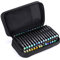 BTSKY Art Marker Tragetasche Lippenstift-Organizer, 60 Fächer, Leinen, Reißverschluss, Marker, Aufbewahrung für Touch-Spektrum, Noir-Paint-Marker, nur Leere Brieftasche (schwarz)
