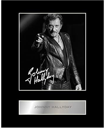 Johnny Hallyday Photo dédicacée encadrée
