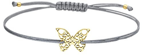 Schmetterling Symbol Armband 925 Silber Textilschmuck