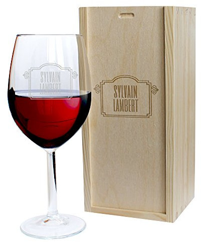 Amikado Verre à vin gravé avec Un prénom - modèle Enseigne (Verre et Coffret gravé)