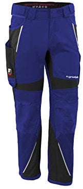 Grizzlyskin Bundhose Kornblau/Schwarz S52 - Unisex Workwear Arbeitshose für Männer und Damen mit vielen Taschen, Cordura-Schutzhose
