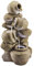 Serenity Stone Effect Tipping Pots Cascading Water Feature, Outdoor, Self Contained, with LED Lights, Height 72cm (4 Tipping Pots)