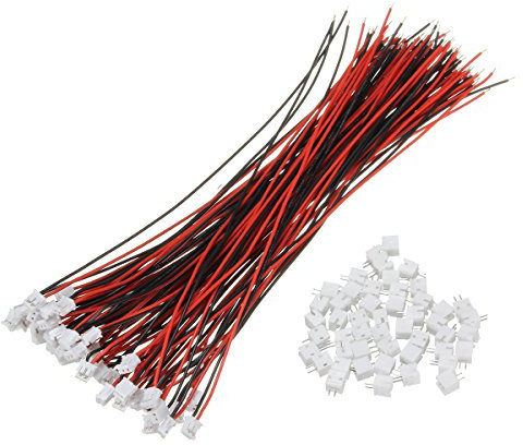 TuToy 100Pcs Mini Micro Jst 1.5Mm Zh 2-Pin Stecker Mit Drähten Kabel 150Mm