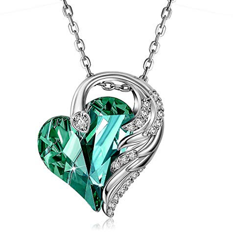 CRYSLOVE Collares Mujer Amor Colgante de Corazón para Mujer Oro Blanco con Cristal de Austriacos Collar Joyas Regalo Cumpleaños Aniversario San Valentín para Esposa Madre Mama Novia Niña