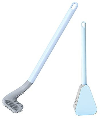 Golf Brush Head Toilet Brush,Household Cleaning Brush,Wall-Mounted Long-Handled Toilet Brush, Bathroom Soft Brush (Blue)