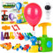 MalPlay Kinder Ballon Auto Spielzeug | Frosch | Trägheitsspielzeug | Kreativspielzeug | 12 Luftballons und 2 Autos | Geschenk für Kinder ab 3 Jahren