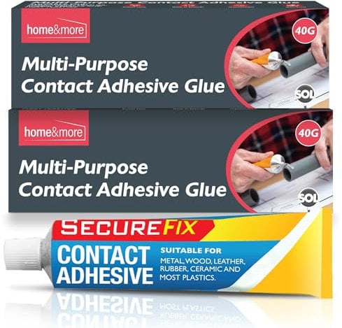 SOL 2pk Multi-Purpose Contact Adhesive Glue – 40g Super Strong Bond – Waterproof, Heavy-Duty Instant Glue for Wood, Metal, Plastic, Leather, DIY Repairs & Craft Projects