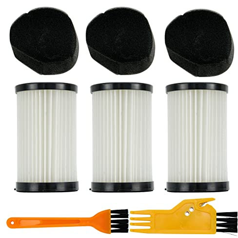 LUNEKUCK 3 Filter für MOOSOO D600 D601 Staubsauger - Ersatzteil Zubehör für Ariete Handy Force 2761 2759 Staubsauger, 3 HEPA-Filter + 3 Schwammfilter und 2 Bürsten