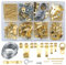 300 Pièces Crochets en Métal pour Cadre Photo, Kit de Accroche Suspension de Tableaux, avec Vis, Clous, Anneau en D, œil à Vis, Câble Acier