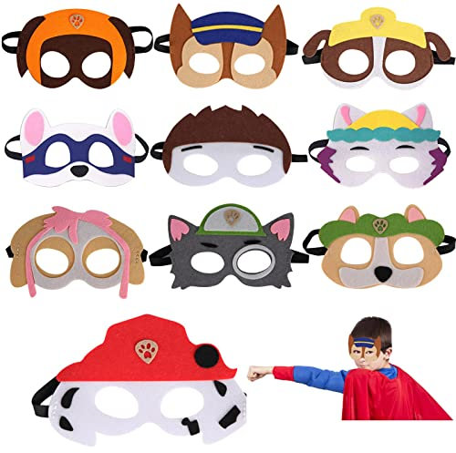 Vulevirtue 10 Stück Party Tiermasken Masken,Geburtstag Augenmaske,Kinder Party Cosplay Masken,für Maskerade Halloween,Weihnachten,Geburtstag