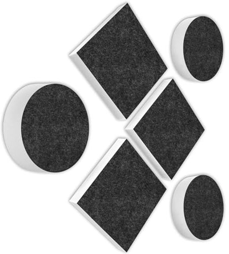 AUDIO SKiller 6 Schallabsorber Elemente Level UP in Antharzit Set I Akustikelemente aus Basotect G+ mit Akustikfilz I Akustikverbesserung für Gamer, Streamer, Youtuber I Schallreduzierung Gaming