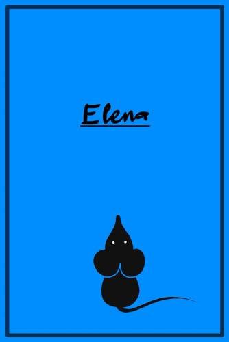 Elena: Blaues Notizbuch mit Mäusemotiv | A5 | liniert | 120 Seiten | Softcover