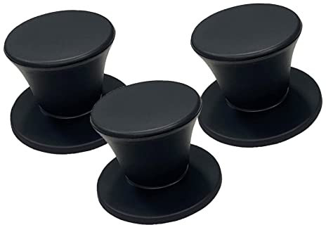 Juego de 3 botones universales de repuesto para tapa de cacerola, resistente al calor, tapa de cacerola (negro)