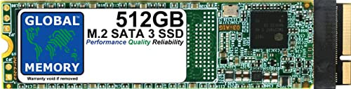 GLOBAL MEMORY 512 GB M.2 NGFF SATA 3 Solid-State-Laufwerk (SSD) für MacBook Pro (15 Zoll, Mitte 2012-13 Zoll, Ende 2012-13 Zoll, Ende 2012-13 Zoll/15 Zoll, Anfang 2013)