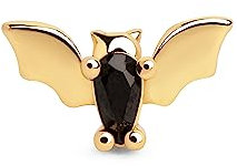 SINGULARU - Pendiente Suelto Boo Bat. Plata de Ley 925 con Acabado en Baño de Oro de 18 kt. Tuerca a presión. Joyas para Mujer
