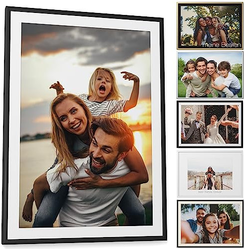 Papierschmiede® Dein Foto personalisiertes Geschenk - A4 im Bilderrahmen, Fotodruck Bild zum Muttertag, Vatertag, Jahrestag, Hochzeitstag, Valentinstag, Poster zum Geburtstag oder Weihnachten