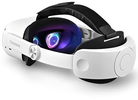 TRANSNOVO Head Strap Compatible with Oculus Quest 2, VR Accessories for Meta Quest 2, One-Button Retractable Elite Strap Replacement for Enhanced Comfort and Reduce Pressure