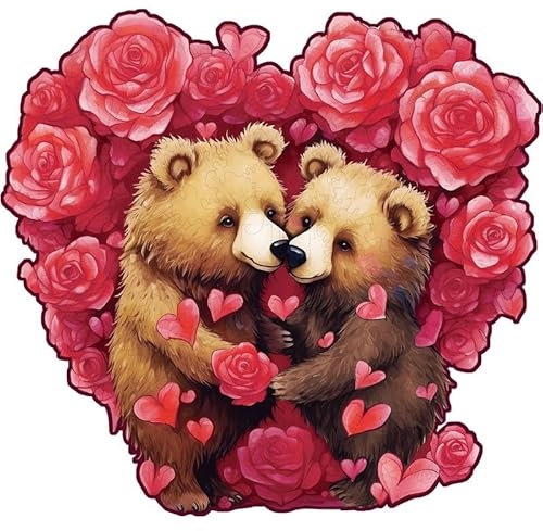 Holzpuzzle Erwachsene, KAAYEE Puzzle Holz, Wooden Puzzle Unregelmäßige Einzigartige Form Puzzleteile, Holzpuzzle Tierform, Holz Puzzle Mit Geschenkbox Aus Holz