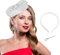 Bohend Fascinator Hut Blumenschleier Pillbox Vintage Derby Hüte Tea Party Hochzeit Strass Haarschmuck für Frauen und Mädchen (Polyester, weiß)