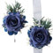 JHCYULUO Rosen-Handgelenk-Ansteckblume und Ansteckblume Set für Hochzeit, Abschlussball, Zeremonie, Jahrestag, Party-Dekoration (blau)