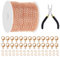 Glarks 102Pcs 30 Feet Jewelry Chains Set Rose Gold Cable Link Chains Link Rolls Bulk Twisted Links Chain Necklace Jewelry Making Chains with Lobster Clasps and Jump Rings for Necklace Jewelry Making