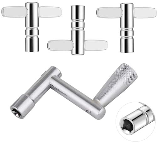 4 Stück Schlagzeug Stimmschlüssel, Schlagzeug Tuning Key Stimmschlüssel, 1 Z und 3 T-schlagzeugschlüssel, Metall Drum Tuning Key, Trommel Stimmschlüssel