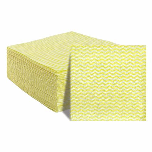 JEBBLAS Handi Wipes Reusable Cloths Dry Cleaning Cloths Dish Towel Dish Cloths Handy Cleaning Wipes,Pack of 50, Yellow