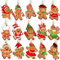 30 Piezas Decoracion Arbol Navidad de Hombre de Jengibre, Adornos de Madera para árbol de Navidad, Muñeco de Jengibre Decoracion Navidad, Arbol de Navidad Adornos