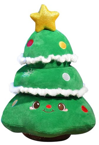 POPOYU Weihnachten Kuscheltier Weihnachtsbaum, 9in/23cm Weihnachtsbaum Weiches Fell Plüsch, Plüschtier Christmas Plüschpuppe Dekoration Stofftier Plüsch Figuren Spielzeug für Kinder Mädchen Jungen