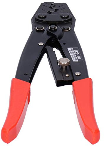 Ratschen-Abisolierzange, Crimpzange, Hartstahl US 16 6AWG 1,25 16 mm², mit Sicherer Ratschenentriegelung, PVC-Griff für Professionelle Elektriker