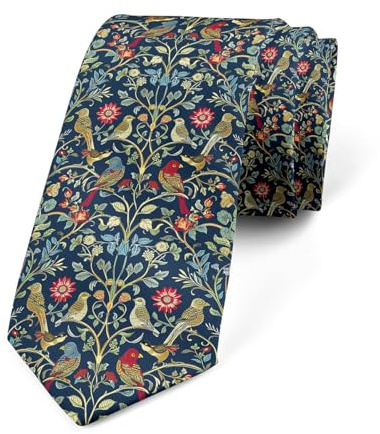 Loussiesd Vintage Floral Drucken Herren Krawatte Botanische Rose Herren Krawatte für Männer Geschenk Frühling Garten