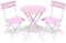 RELAX FIELD Folding Bistro Table and Chairs Set of 2, Balcony Furniture, Outdoor Garden Bistro Set for 2, Small Garden Furniture Set 3 Piece, Pink