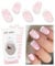 JMEOWIO Gel Nail Stickers White Heart French Tip Semi Cured Gel Nail Strips Wraps UV/LED Nails Art Design Decoration Accessories
