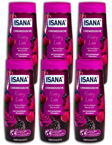 6 x300 ml ISANA Berry Love Duschcreme Duschgel