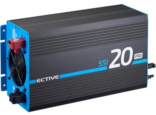 ECTIVE - Wechselrichter 12V auf 230V SSI PRO 20-2000W reine Sinuswelle - Spannungswandler DC/AC mit USB, Überlast- & Überhitzungsschutz, NSV & USV, MPPT-Solarladeregler & 30A Batterieladefunktion