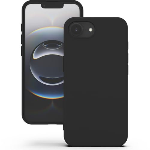 YATWIN Silicone Case for iPhone 16e, iPhone SE4 2025, Soft-Touch, Shockproof, DustProof, Antiskid Phone Cover for Apple iPhone SE 4th Generation - Black