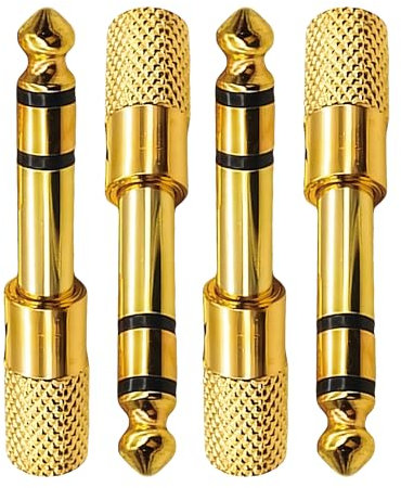 SUZEYEN 2pcs Headphone Jack Adapter, 6.5mm Male (1/4 inch) to 3.5mm Female (1/8 inch) Stereo Aux Plug Converter, Gold Plated Audio Adapter for Digital Piano, Keyboard, Guitar, Amplifier, Earphones
