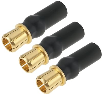 The Lord of the Tools 3 x RC-Fernbedienungs-Auto-Stecker-Adapter, 6,5 mm Buchse, 8 mm Stecker, 29 mm, kompatibel mit Castle XLX2 ESC 6,5 mm Motor