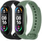 Mugust 2 Pezzi Cinturino per Xiaomi Mi Band 5/ Mi Band 6/Amazfit Band 5, Cinturino Silicone di Morbido Traspirante di Colorati Solo per Xiaomi Mi Band 6/5, Amazfit Band 5 (Nero+Verde oliva)